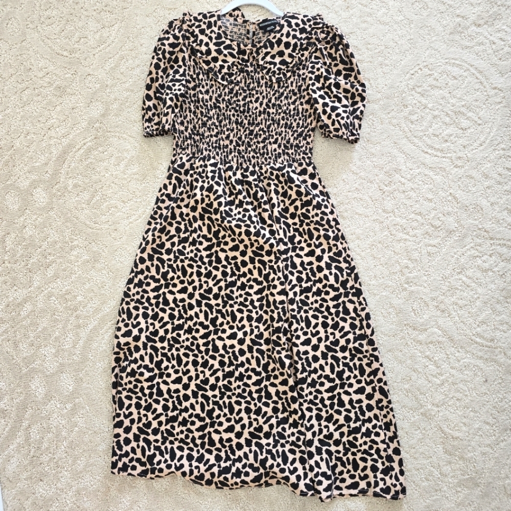 Women's SS Leopard Pink Maxi Dress- Small